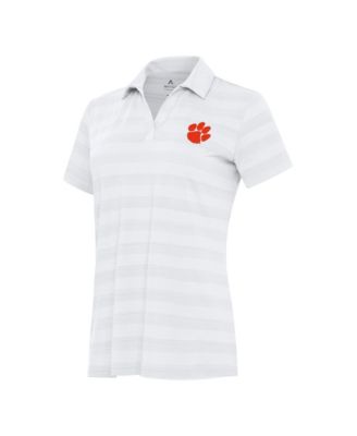 Women's White Clemson Tigers Tunnel Polo Shirt