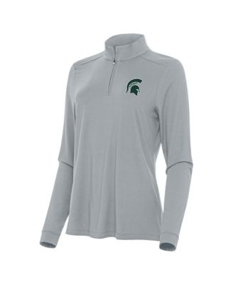 Women's Gray Michigan State Spartans Intent Quarter-Zip Top
