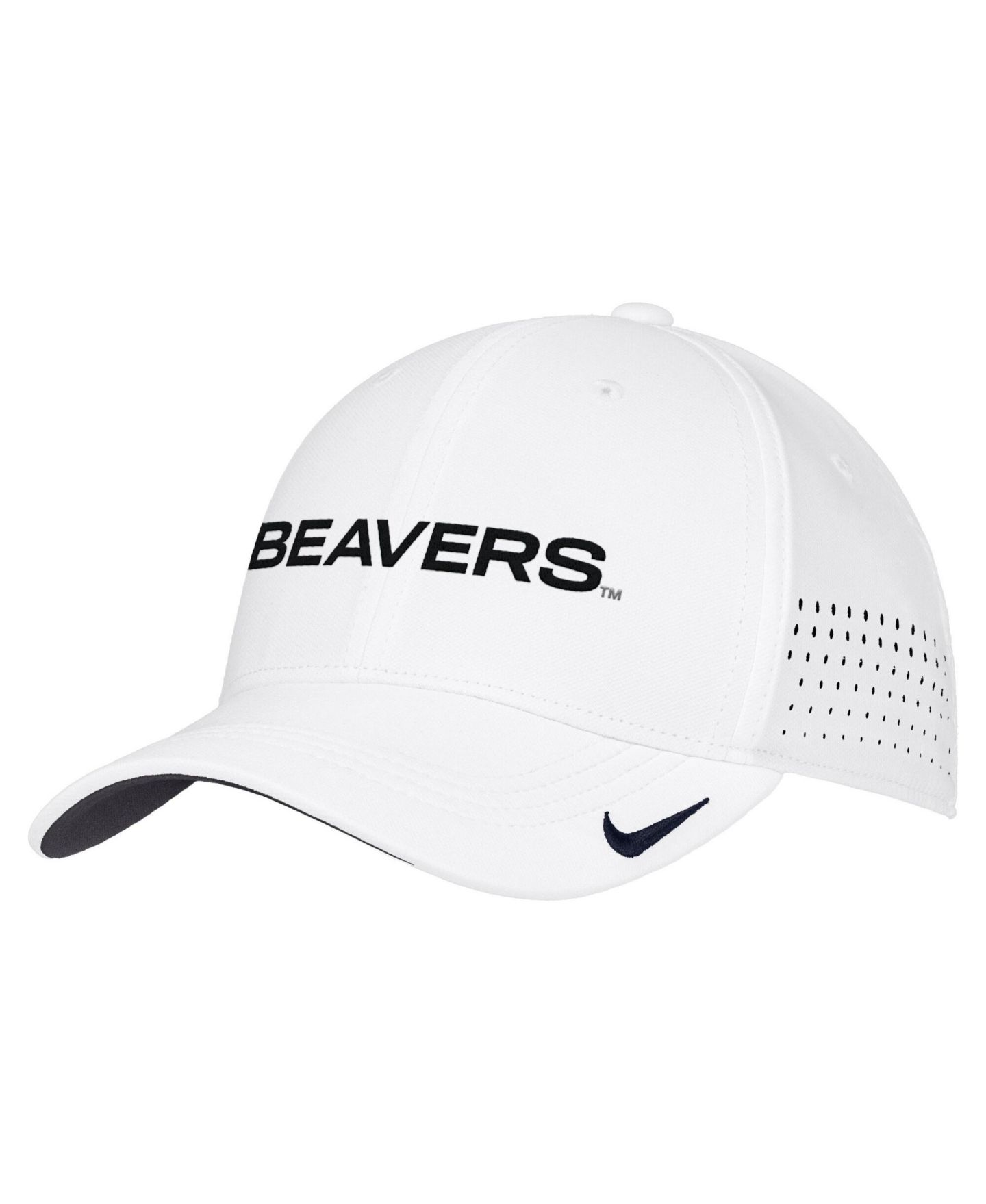 Мужской головной убор Nike White Oregon State Beavers 2026 On-Field AeroBill SwooshFlex Dri-FIT Hat — фото 1