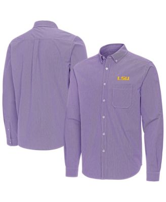 Men's Purple LSU Tigers Porter Woven Tri-Blend Long Sleeve Button-Down Shirt