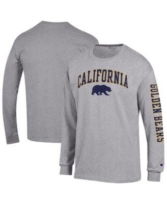 Men's Navy Cal Bears Arch Over Logo 2-Hit Long Sleeve T-Shirt