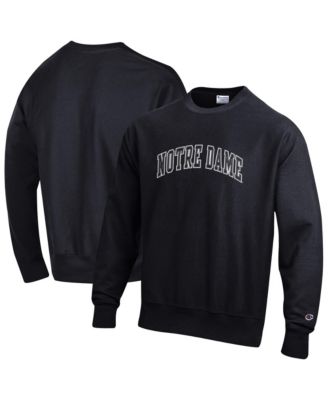 Men's Black Notre Dame Fighting Irish Reverse Weave Crewneck Sweatshirt