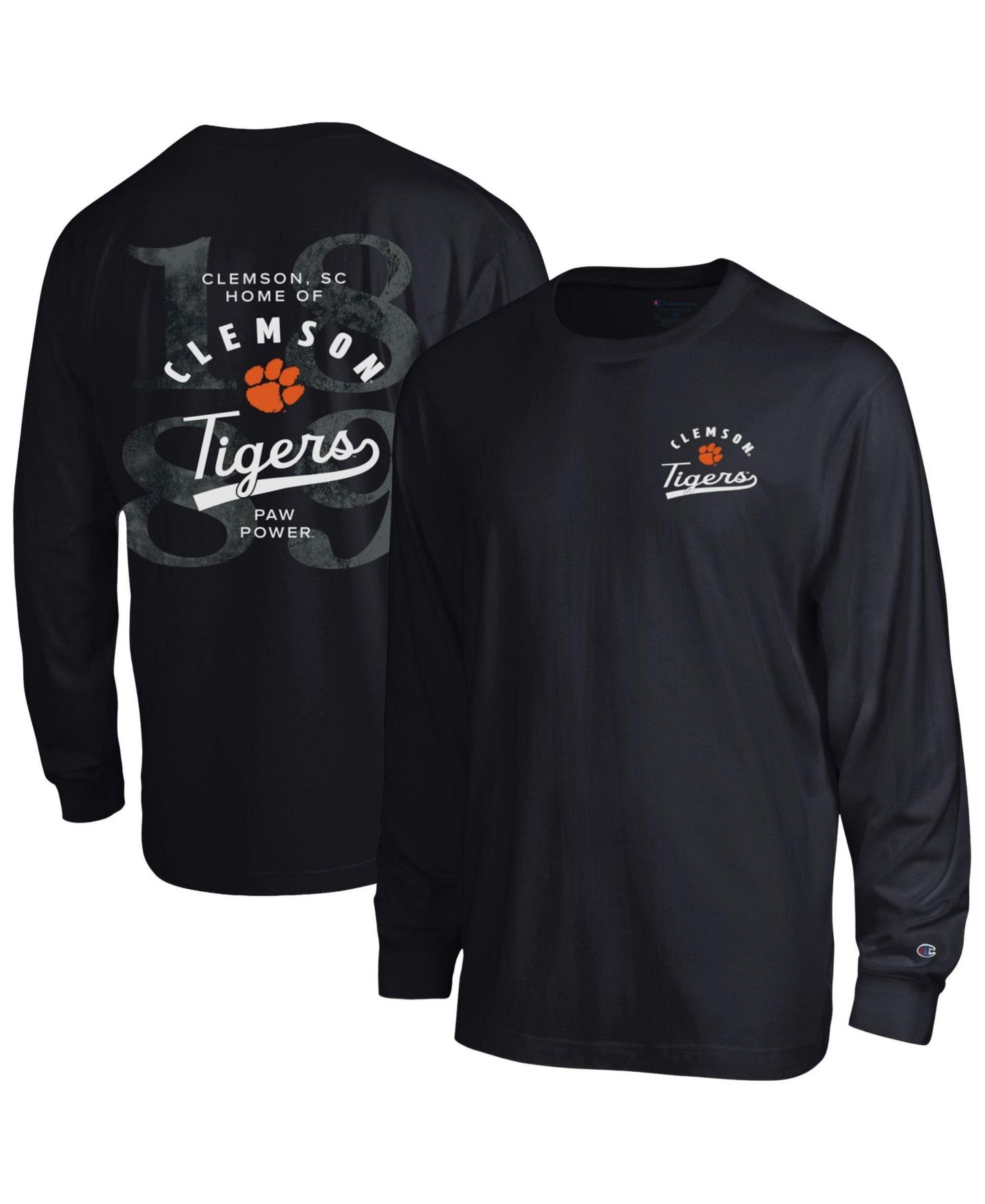 Мужская футболка Champion Black Clemson Tigers Laminated All-Star Long Sleeve — фото 1