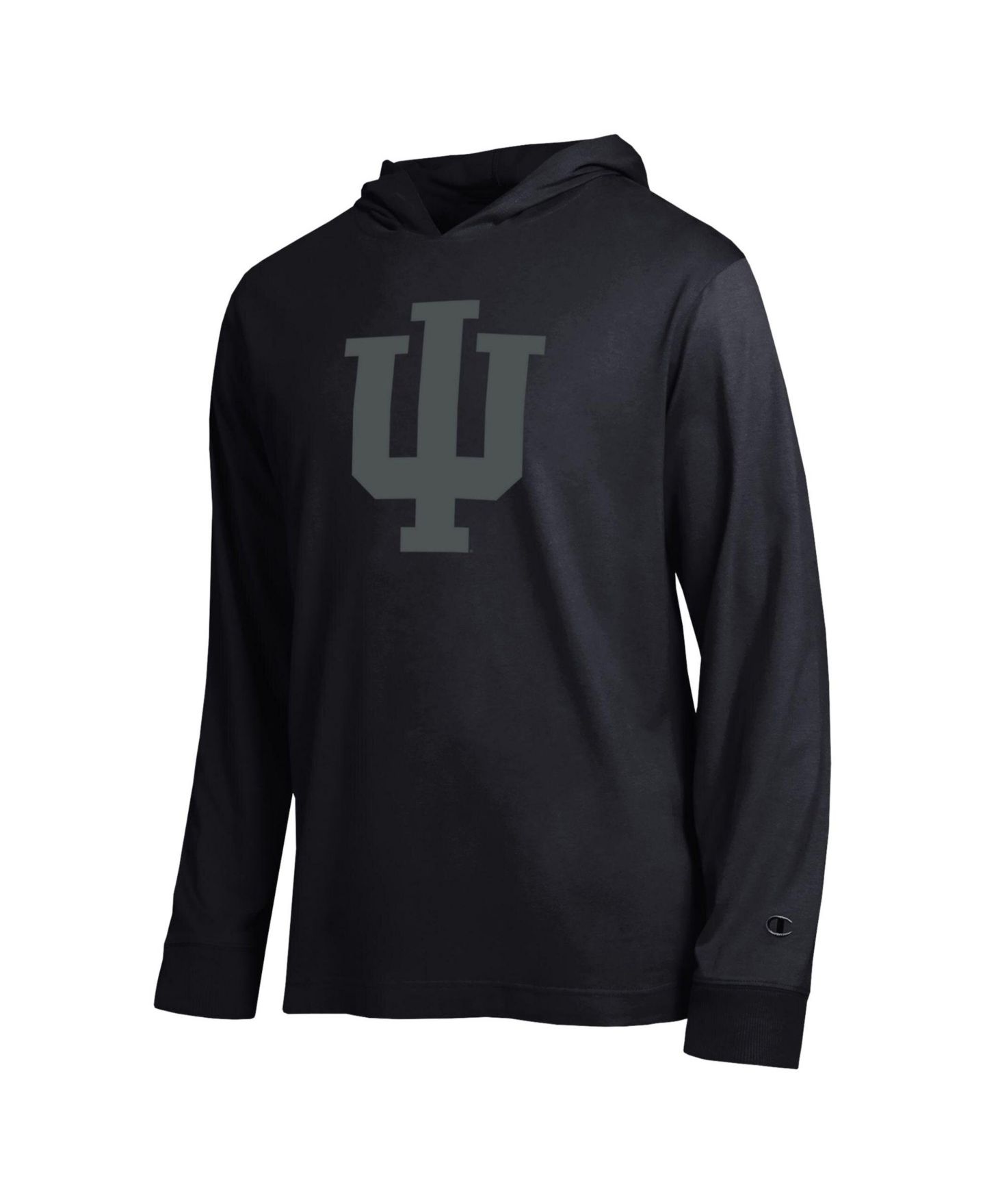 Мужская футболка Champion Black Indiana Hoosiers Tonal All-Star Long Sleeve Hooded — фото 2