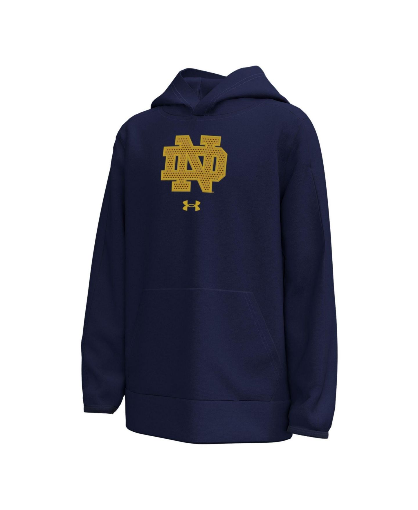 Детское худи Under Armour Navy Notre Dame Fighting Irish 2026 Shamrock Series Interlock Mesh Fleece — фото 2