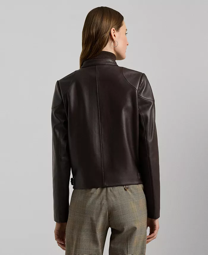 Women's Lambskin Moto Jacket - thumbnail 10