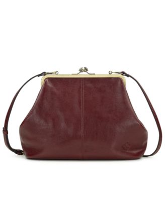 Vivienne Large Leather Kiss-Lock Frame Crossbody Handbag