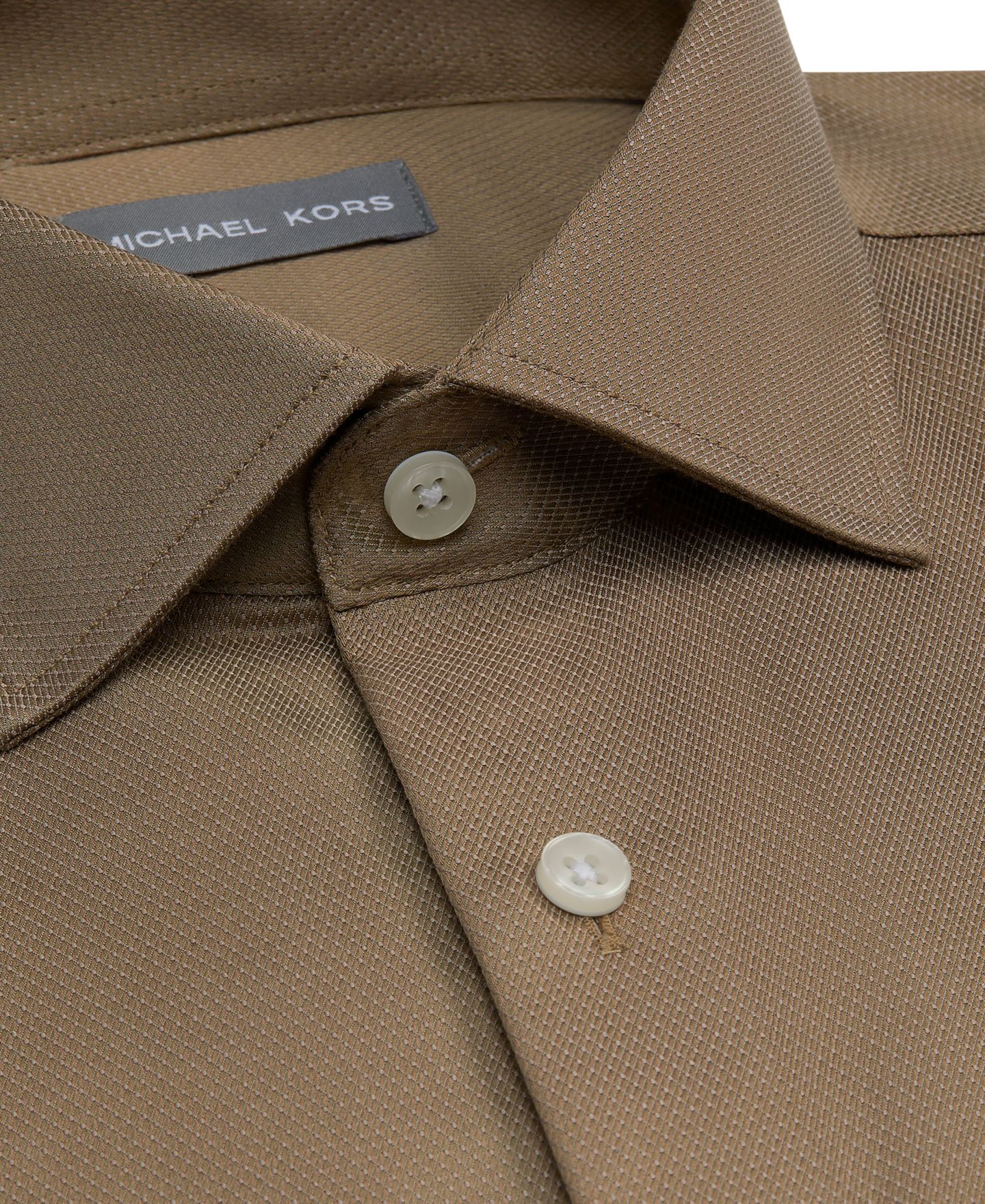 Мужская рубашка Michael Kors Passport Ultra Wrinkle-Free Stretch Slim-Fit Dress Shirt, цвет: Carmel — фото 2