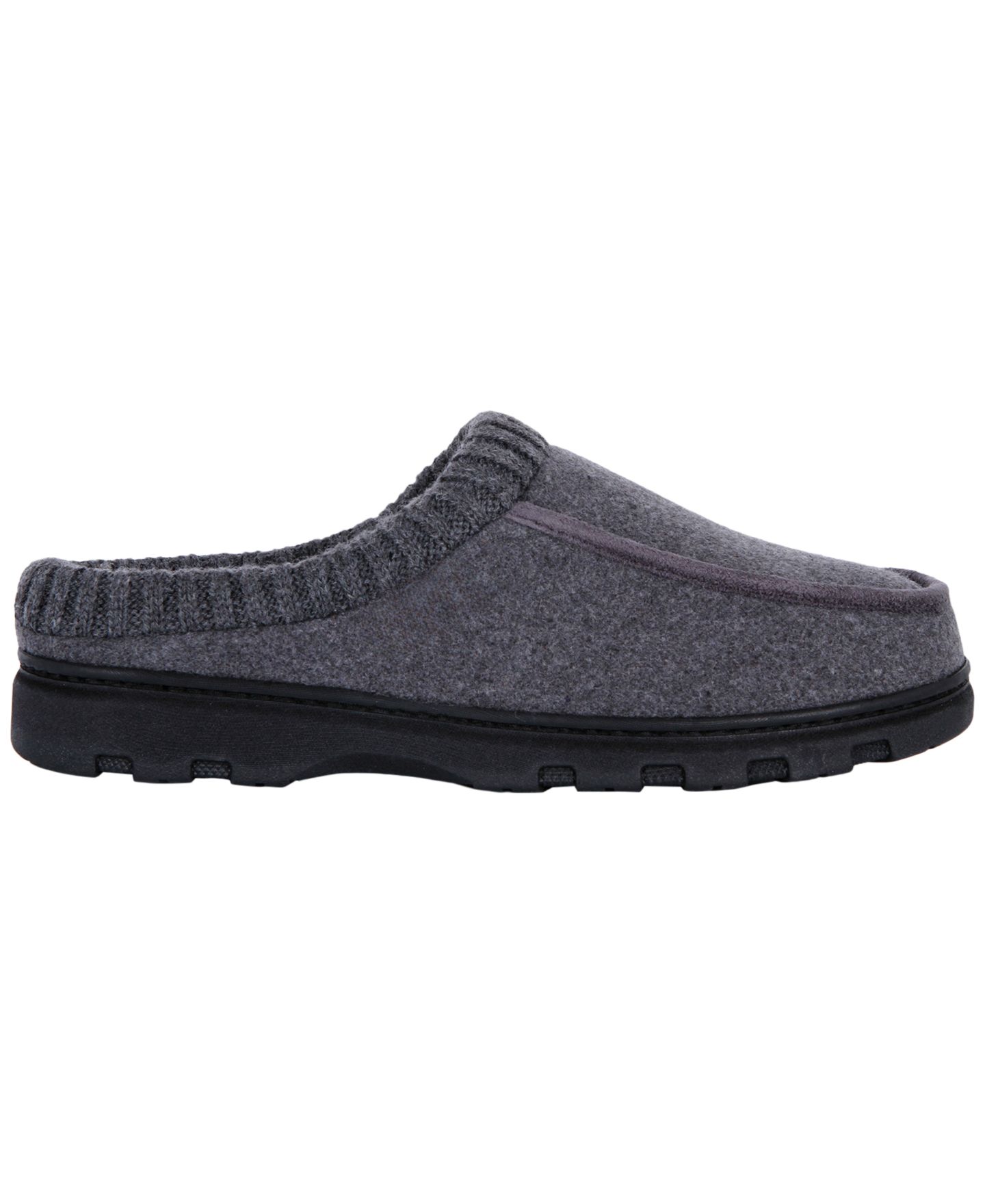 Мужские сабо Isotoner Knit Collar Sock Clog Slippers, цвет: Угольный — фото 2
