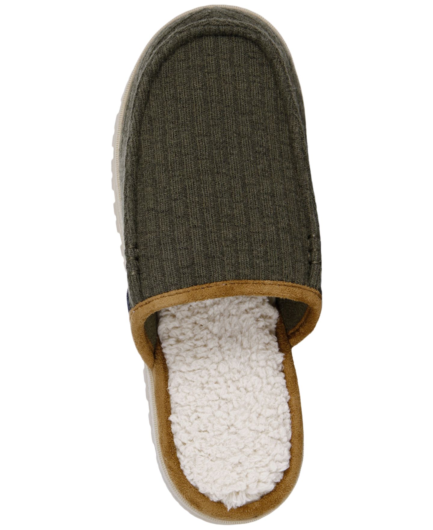 Мужские сабо Isotoner Ribbed Knit Clog Slippers, цвет: Зелёный — фото 5