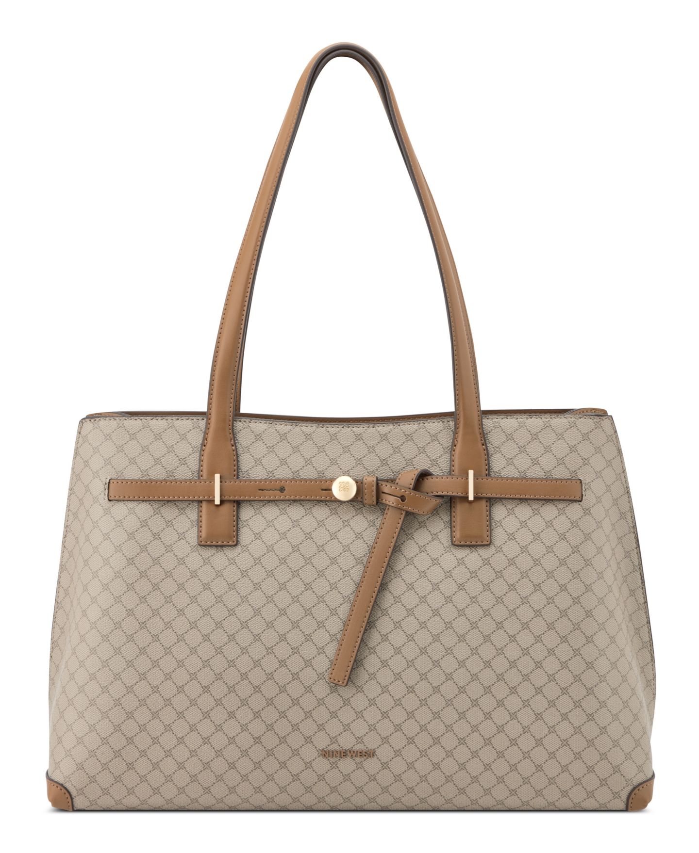 Женская сумка Nine West Tayci Laptop Large Tote Handbag, цвет: Бежевый / Карамельный — фото 1