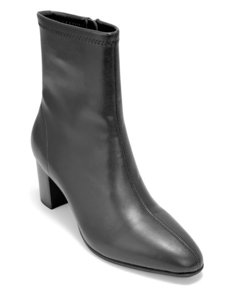 Женские ботинки Aerosoles Minnie Block Heel Dress Booties, цвет: Чёрная искусственная кожа