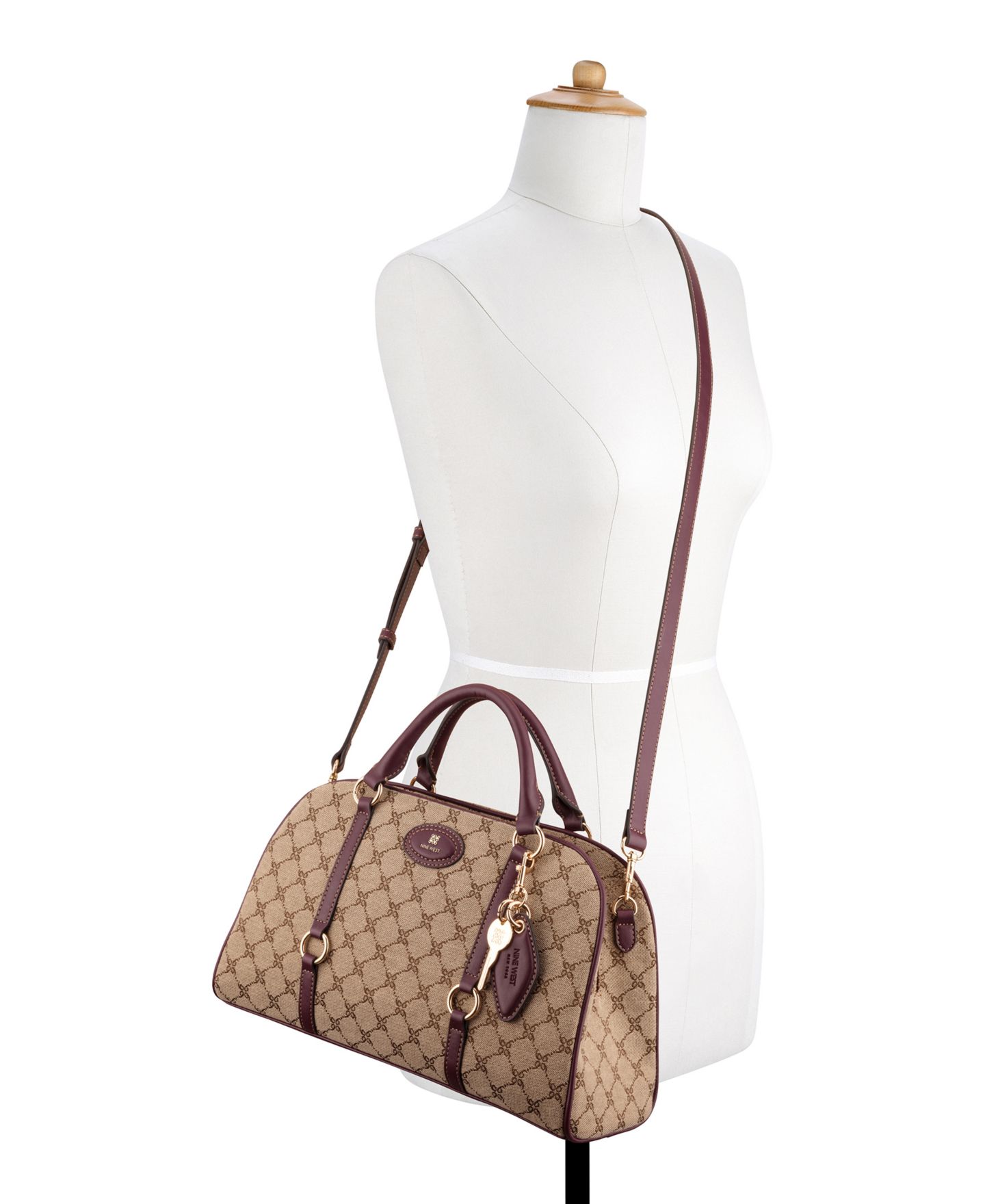 Женская сумка Nine West Cobel Medium Satchel Handbag, цвет: Мокко — фото 2