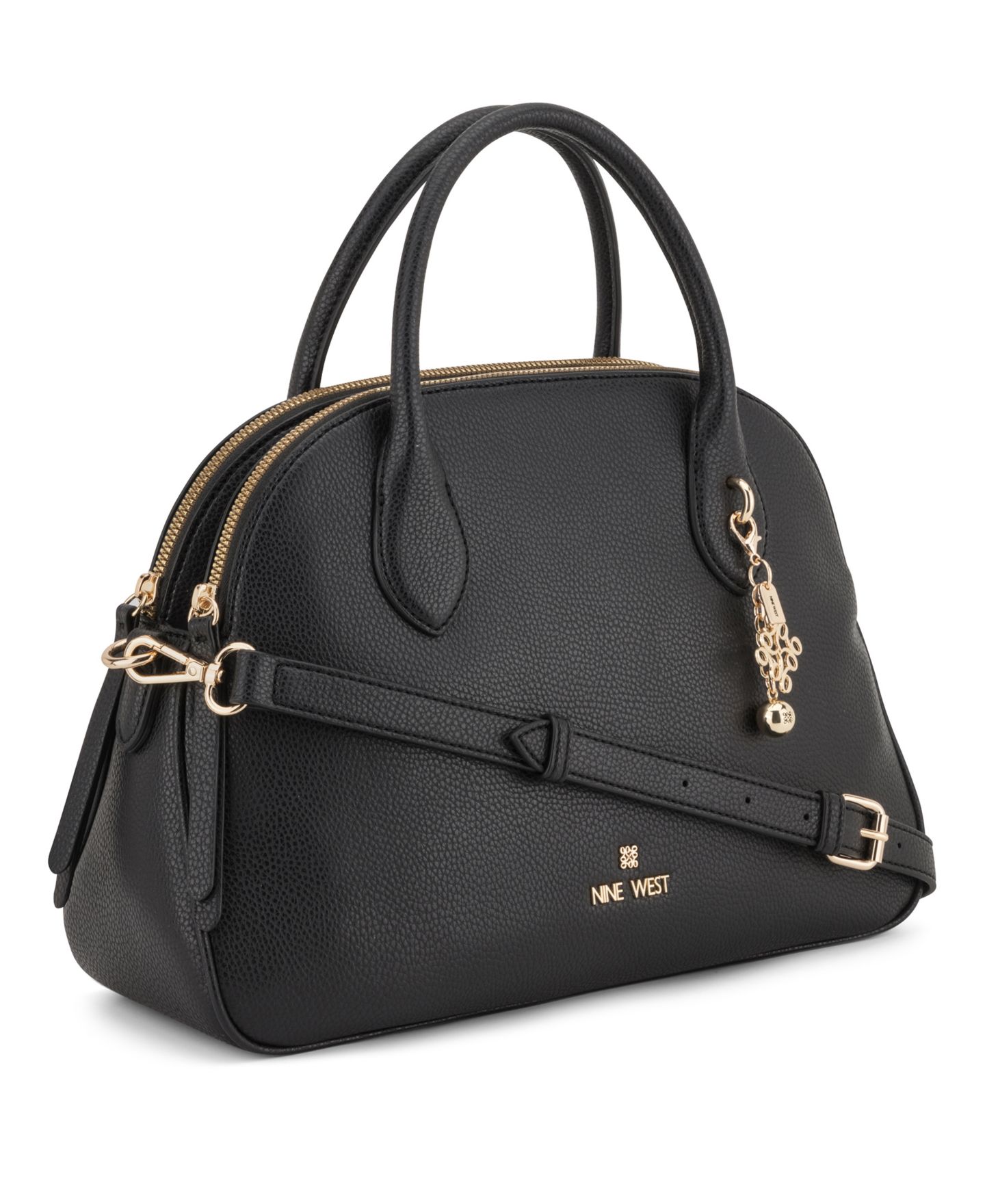 Женская сумка Nine West Calianna Dome Medium Satchel Handbag, цвет: Чёрный — фото 3