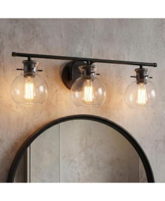 3-Light Bathroom Vanity Light  Wall Mount Fixture with Clear Glass Shades, Damp Rated for Bathroom, E26 Base
