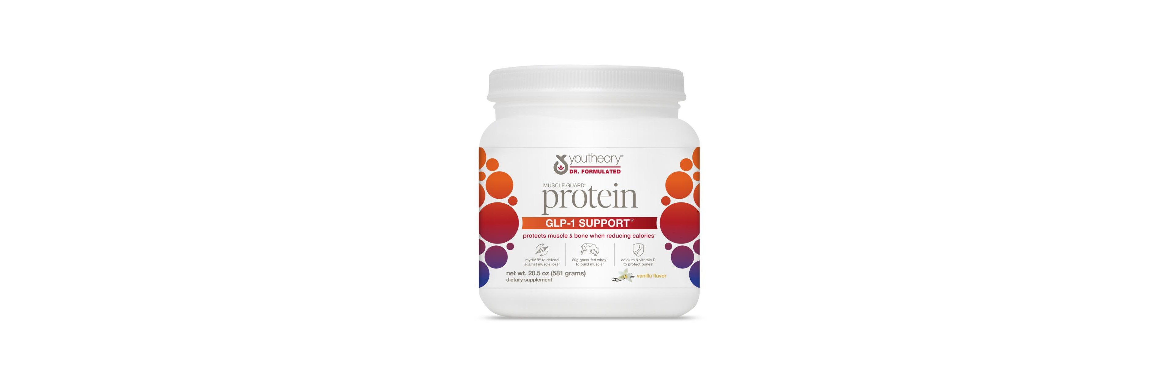 Youtheory Muscle Guard Protein Glp 1 Support Whey Protein Powder Supplement for Glp 1 Users Supports Muscle and Bone 20.5 Ounce Powder