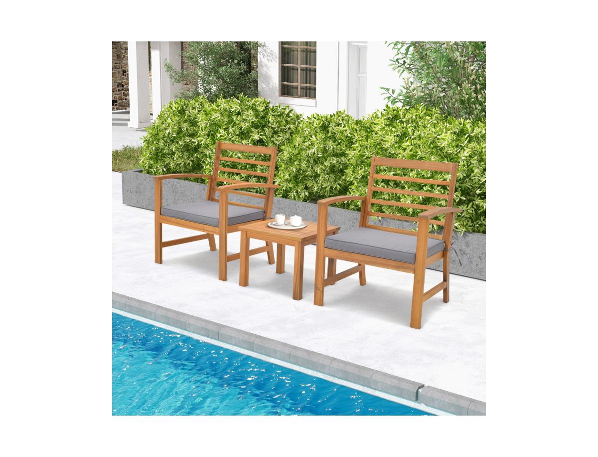 Boyel Living 3 Pieces Outdoor Furniture Set with Soft Seat Cushions