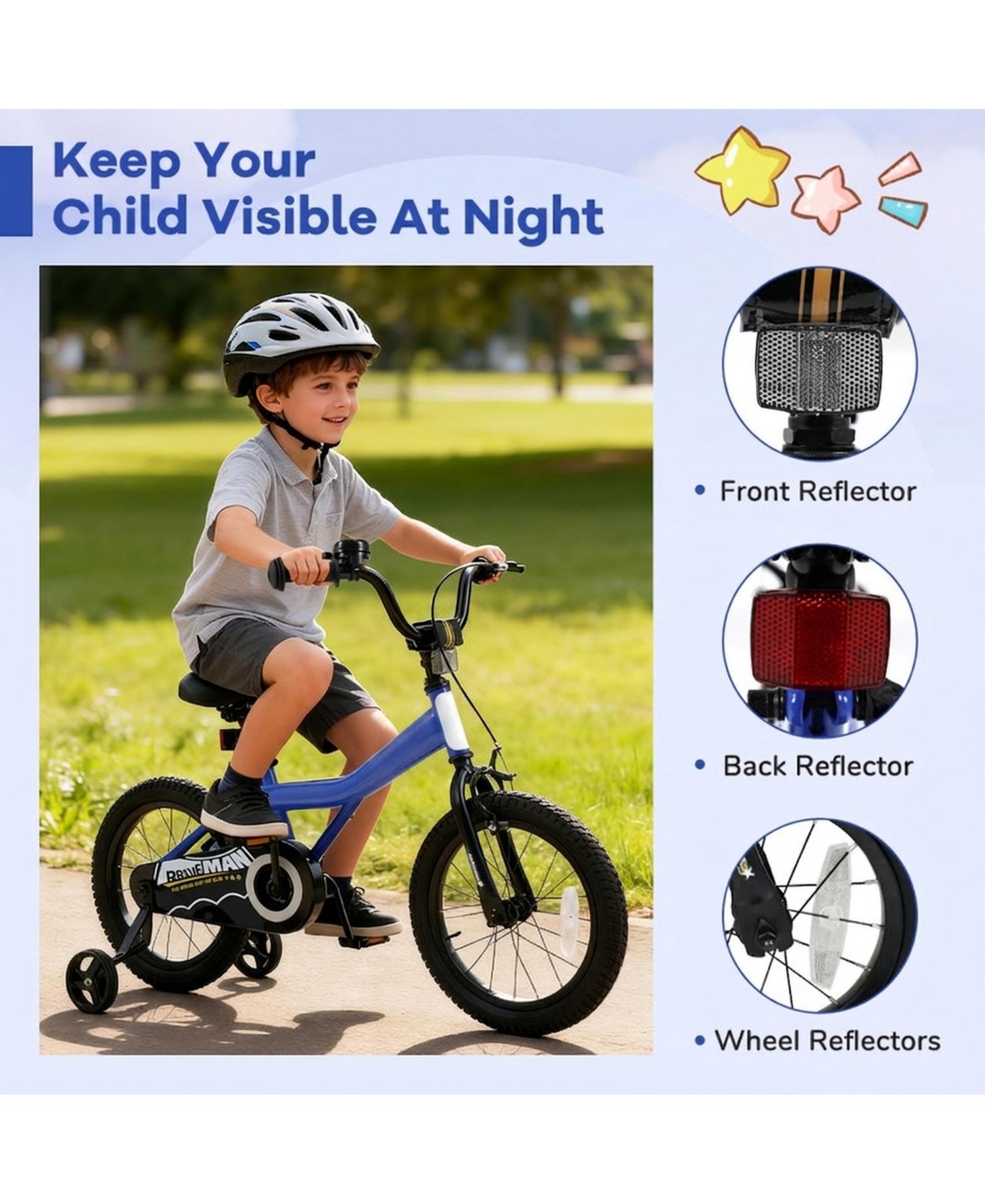 Sugift 16 Inch Kids Bike with Nine-Piece Gear Set, Training Wheels, 110 lbs Capacity, Ages 4-7