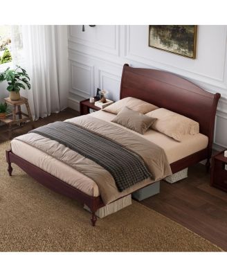  Wooden Queen Bed Frame with Headboard