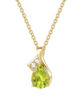 Blue Topaz (1-1/3 ct. t.w.) & Diamond Accent (0.04 ct. t.w.) Pendant Necklace in 14k White Gold (Also available in Amethyst, Citrine, Peridot, Garnet, Sapphire, Emerald, and Ruby)