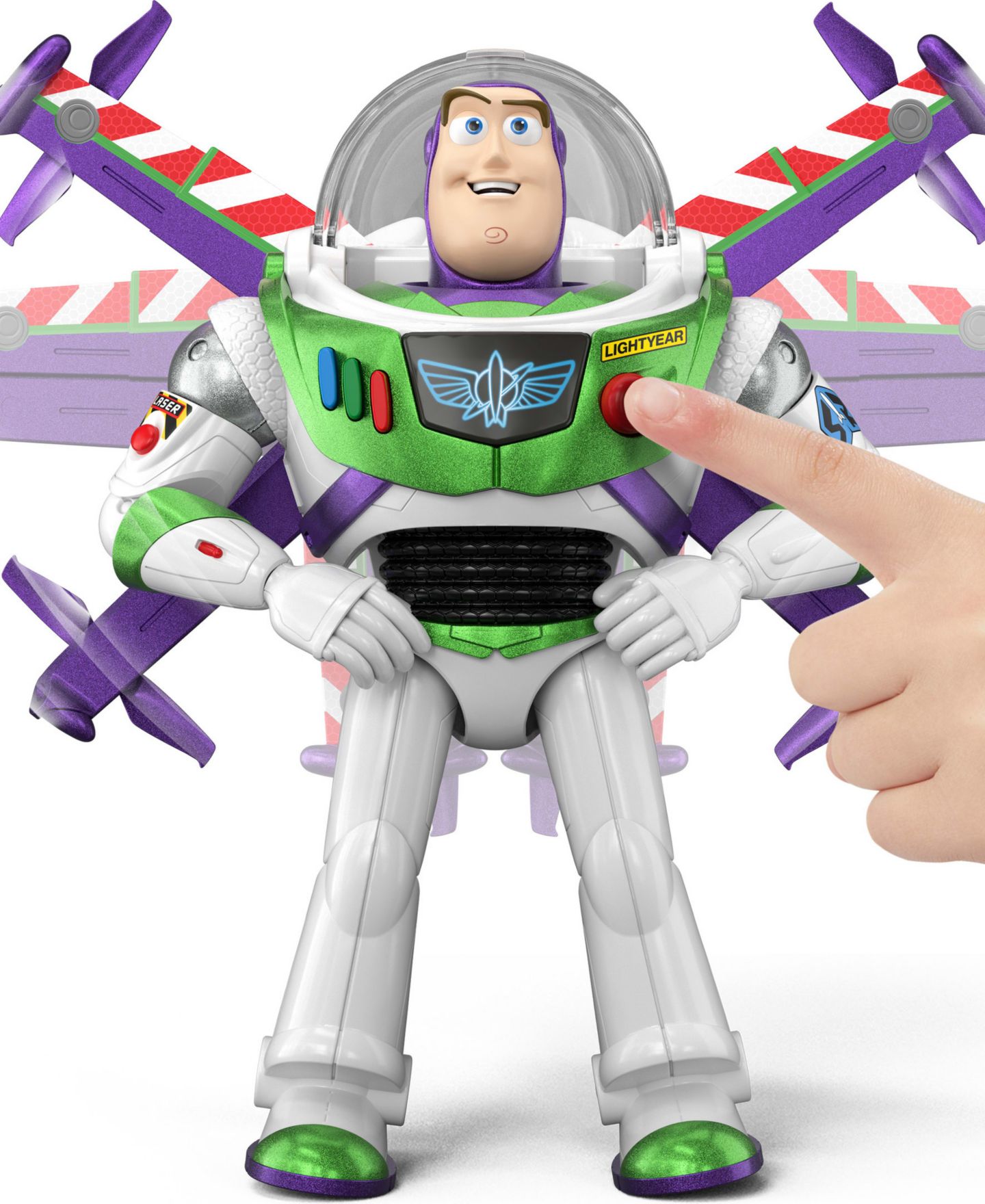 Фигурка Toy Story Buzz Lightyear Flight Mode Hi-Tech, 12 дюймов, 35+ звуков — фото 6
