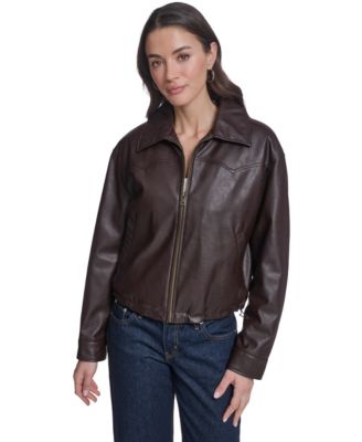 Women's Western Yoke Bubble Hem Bomber Jacket