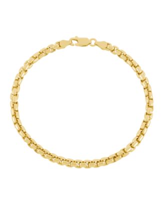 Solid Box Chain Bracelet in 18k Gold-Plated Sterling Silver