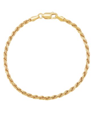 Solid Rope Chain Bracelet in 18k Gold-Plated Sterling Silver