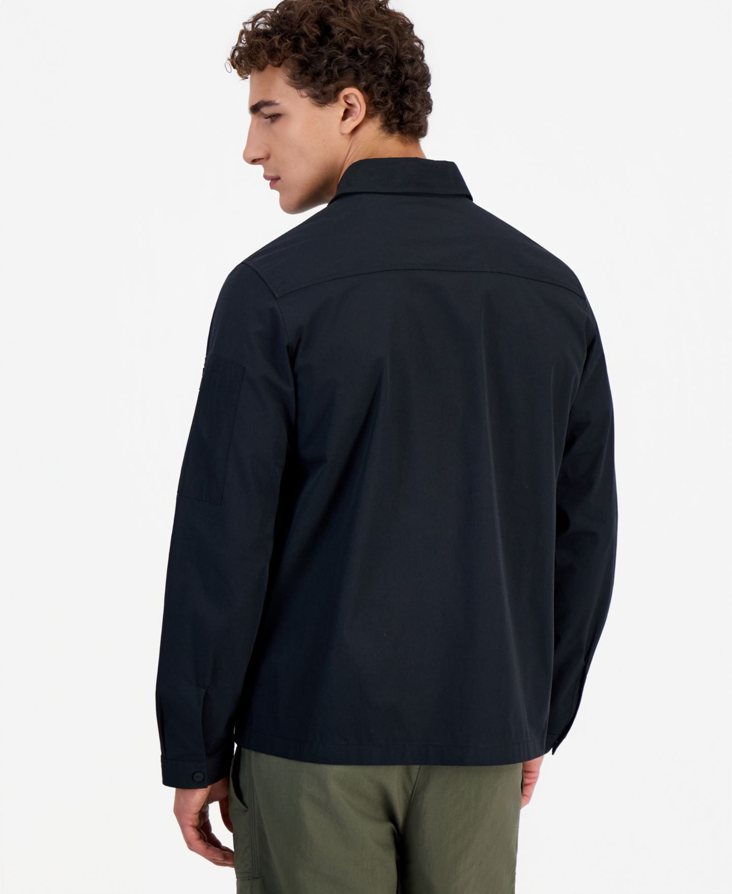 Мужская куртка Hugo Boss Emmond Camp Collar Zip-Front Closure Shirt Jacket, цвет: Чёрный — фото 4