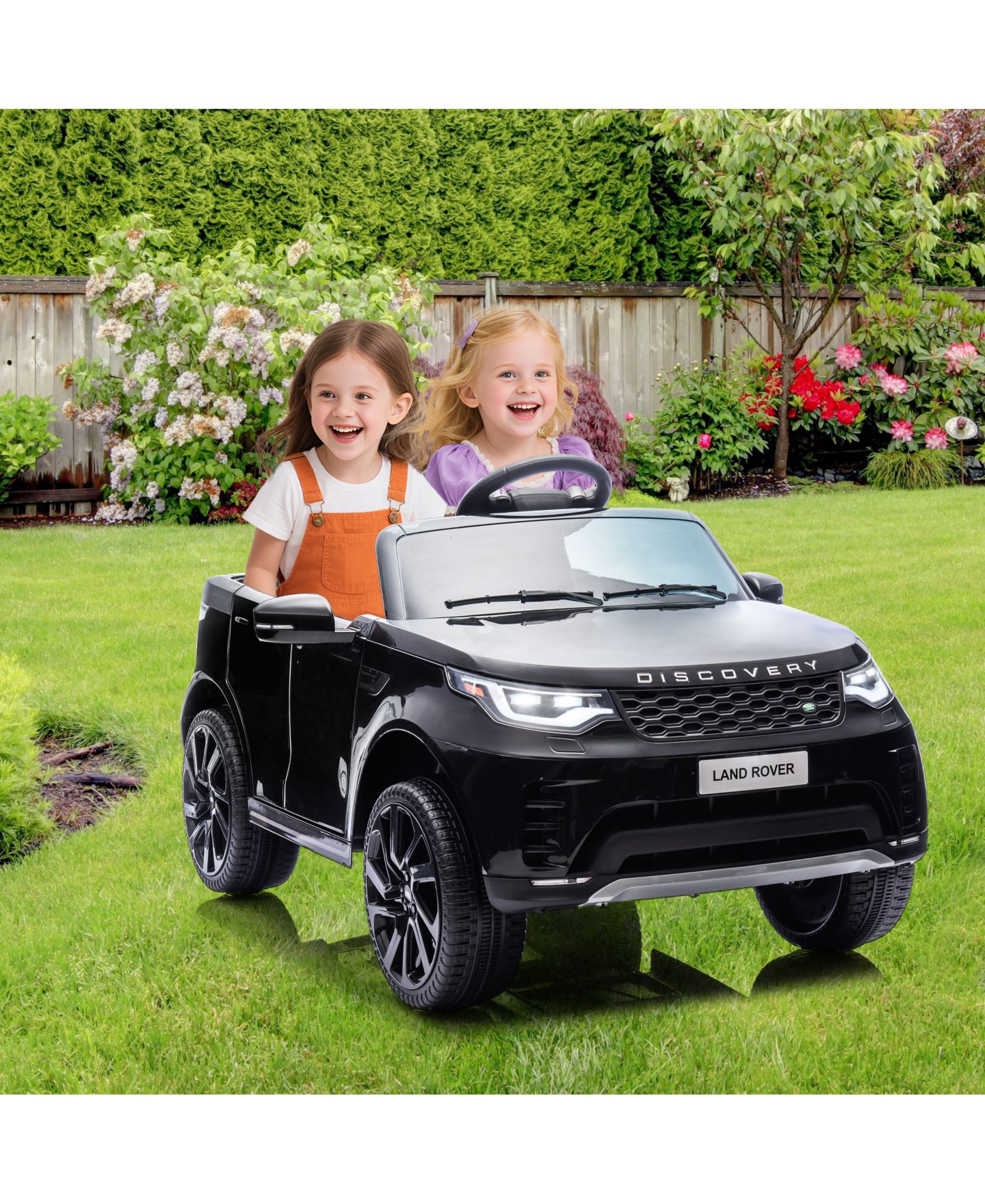 Детская игрушка homfan 12V Licensed Land Rover 2-Seater Battery-Powered Ride-On Car with Remote Control, Ages 3-8, цвет: Чёрный — фото 4
