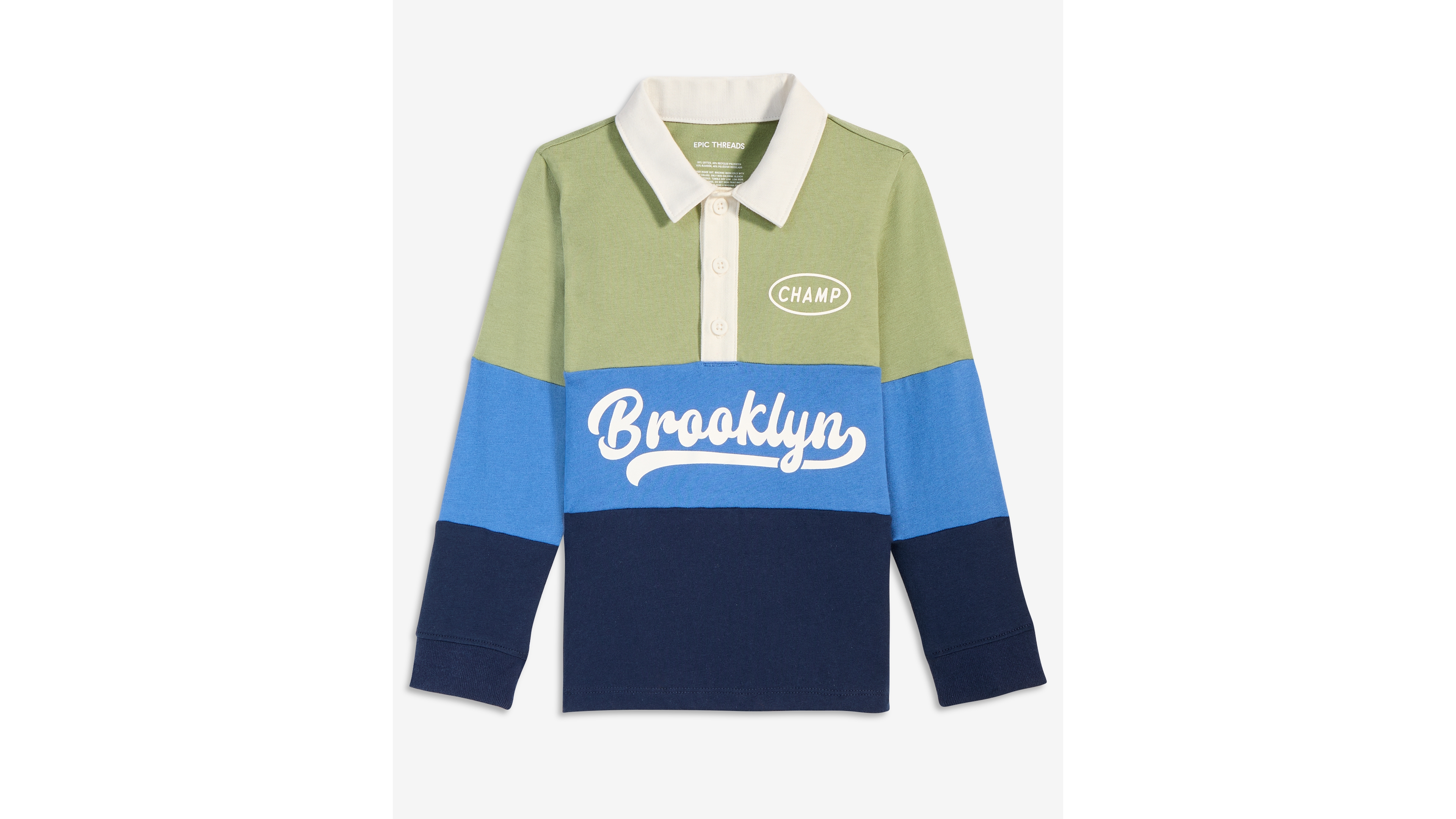 Epic Threads Boys' and Girls' 2T-5T Color Blocked Rugby Long-Sleeve Henley Closure Polo Shirt, Macy's Exclusive