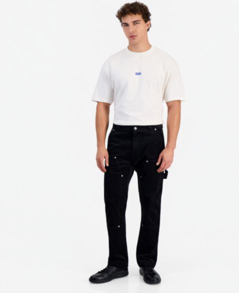 Мужские брюки Hugo Boss Corduroy Carpenter Straight-Leg, цвет: Чёрный