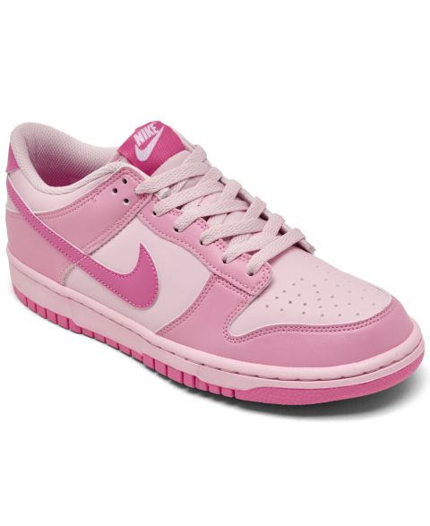 Детские кроссовки Nike Big Kids' Dunk Low Lifestyle, цвет: Розовый / Белый