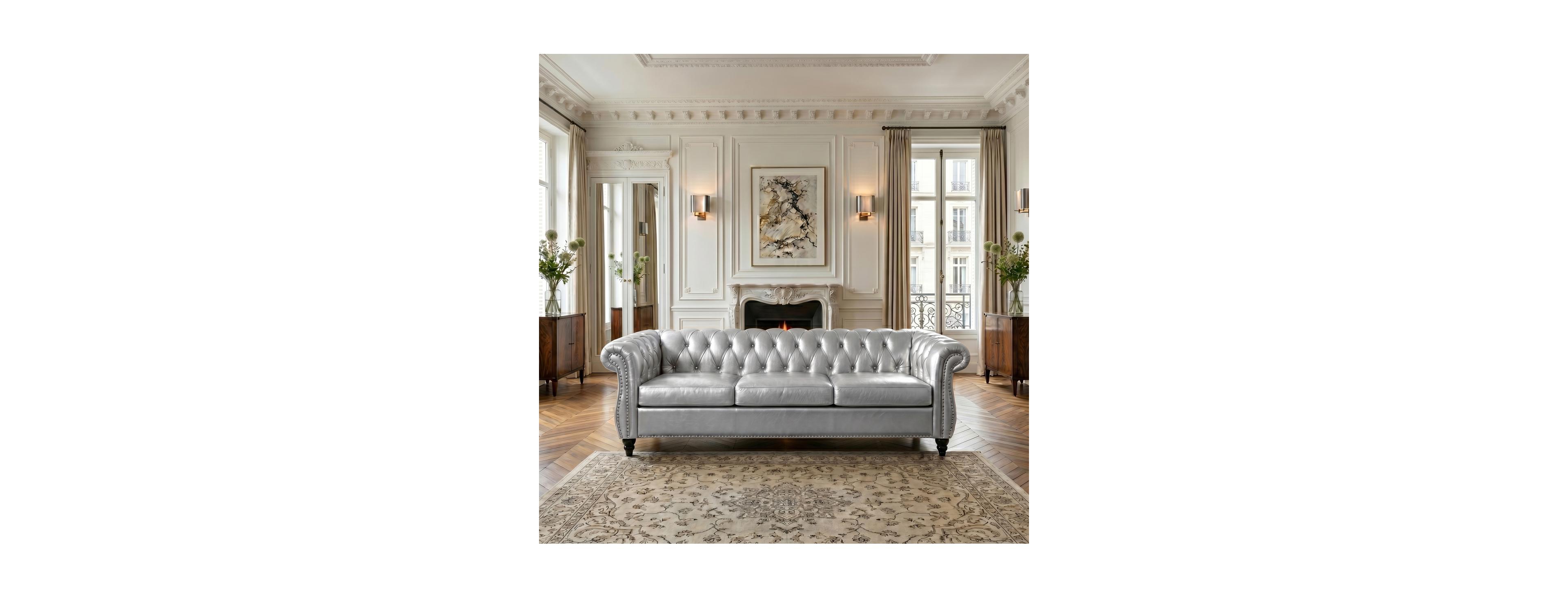 Streamdale Furniture Rolled Arm Chesterfield 3 Seater Sofa