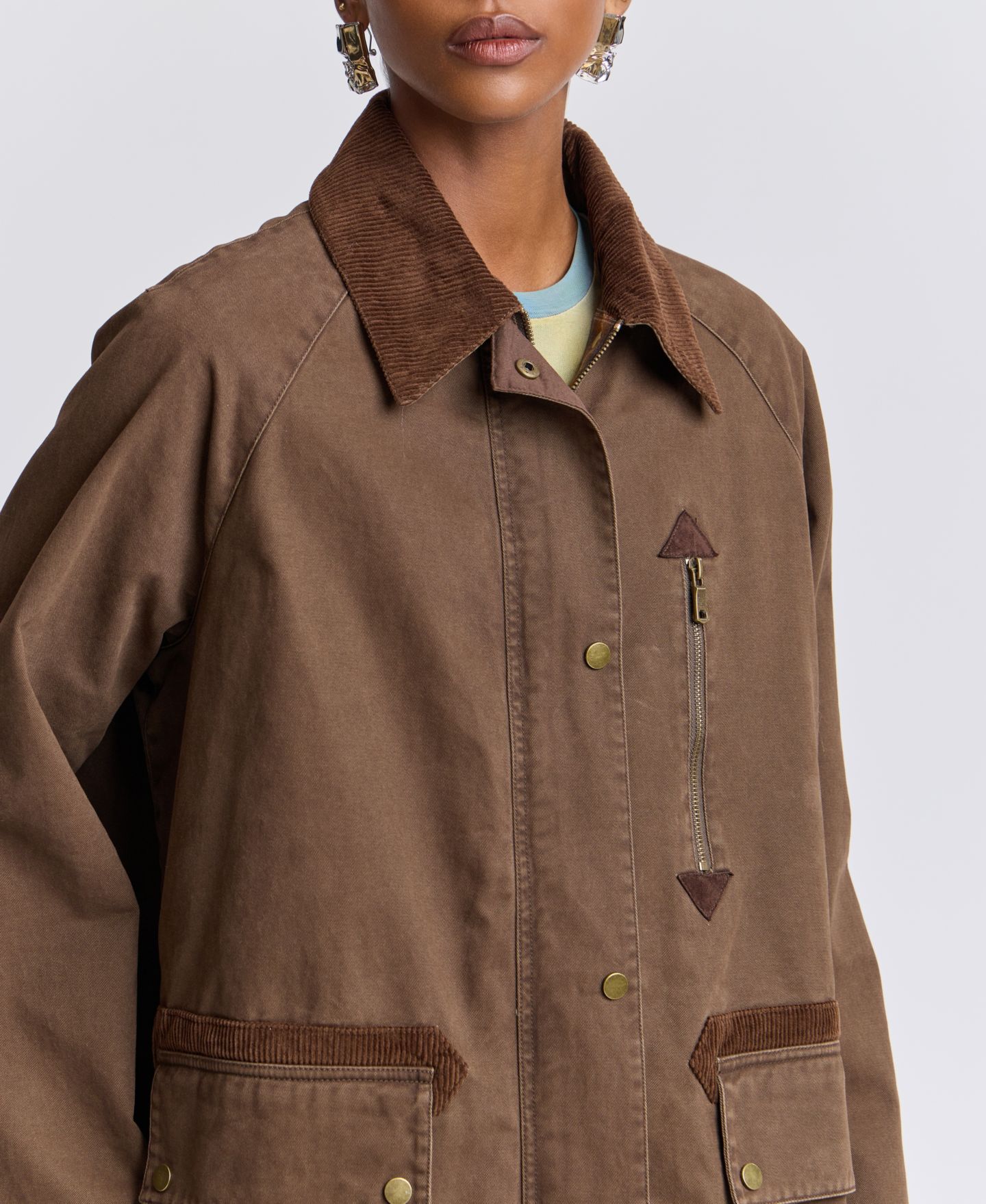 Женское пальто Avec Les Filles Waxed Cotton Corduroy Utility, цвет: Brownie — фото 4
