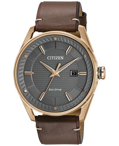 Citizen Drive from Citizen Eco-Drive Men's Brown Leather Strap Watch 42mm BM6983-00H