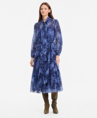 Women's Ariana Long-Sleeve Tiered Midi Chiffon Dress, Macy's Exclusive