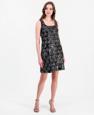 Women's Sequin Square Neck Mini Dress