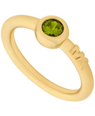 Gold-Tone Plated Bezel-Set Solitaire Ring