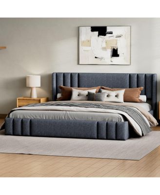 King Size Upholstered Platform Bed Frame