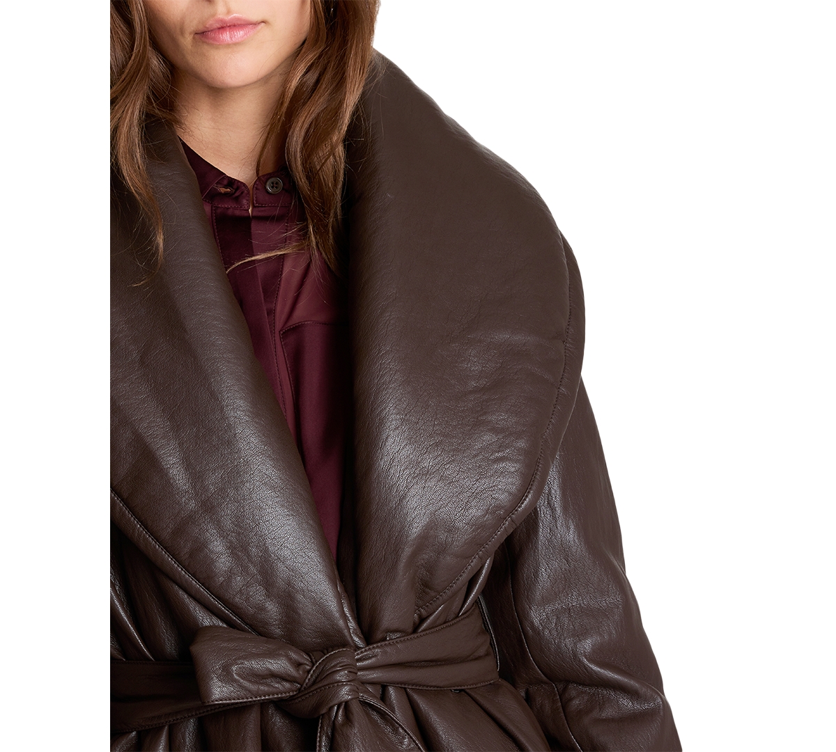 Kenneth Cole Women's Shawl Collar Belted Coat