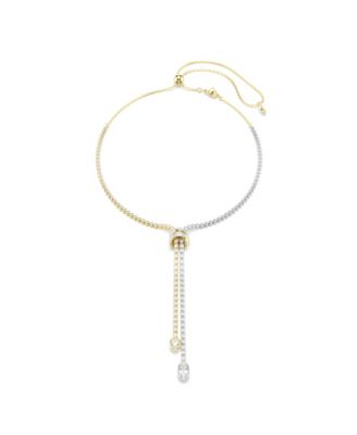 Gold-Tone and Sterling Silver-Plated White Crystals Necklace