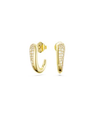 Gold-Tone and Sterling Silver-Plated White Crystals Earrings