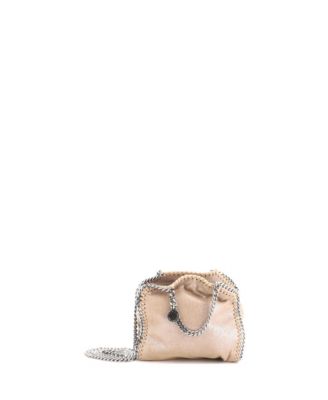 Tiny Falabella Fold Over Crossbody Bag Metallic Crackled Faux Leather