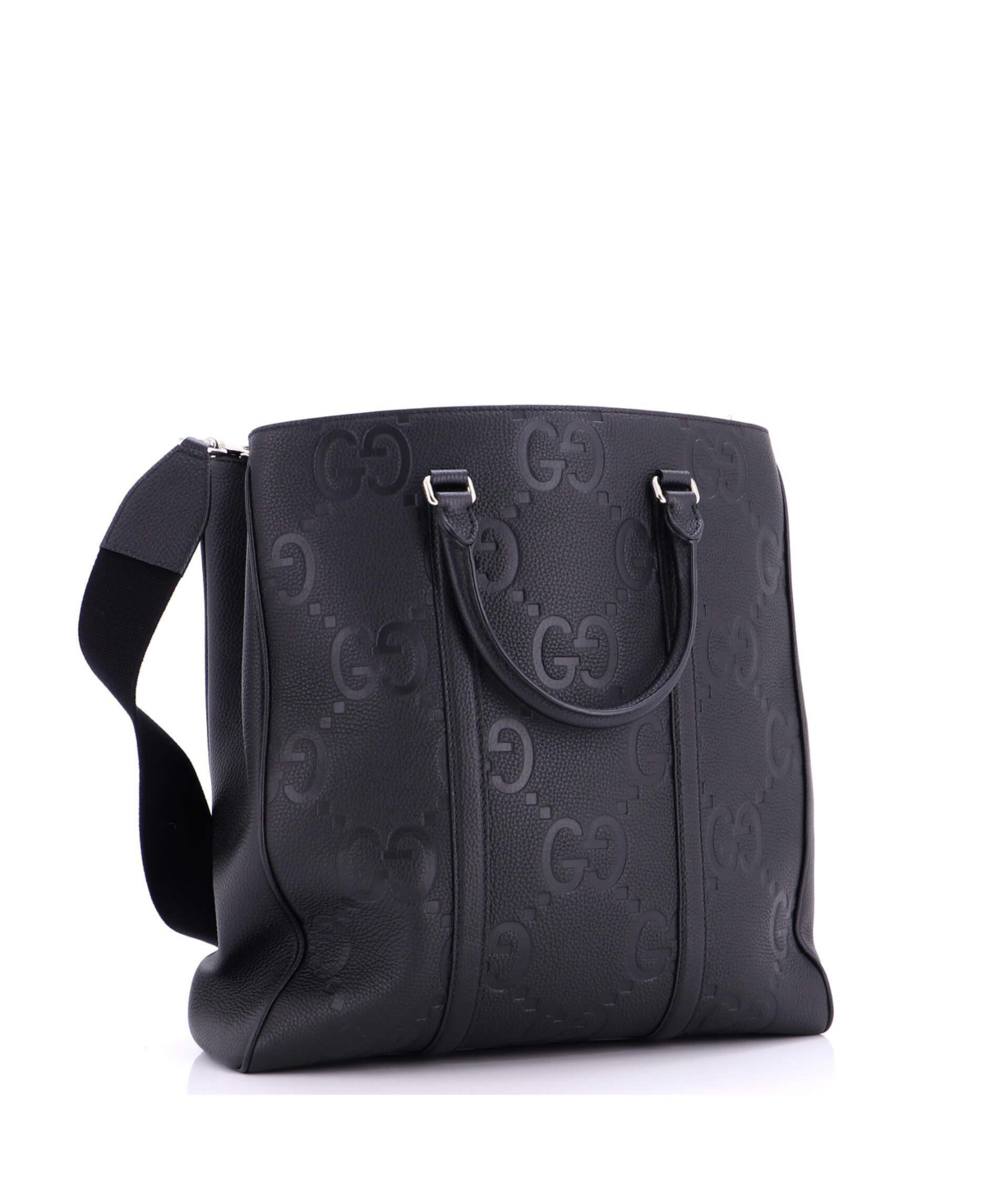 Pre-Owned Gucci Medium Vertical Structured Top Handle Open Tote Jumbo Gg Embossed Leather