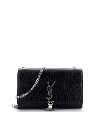 Medium Classic Monogram Tassel Crossbody Bag Embossed Leather