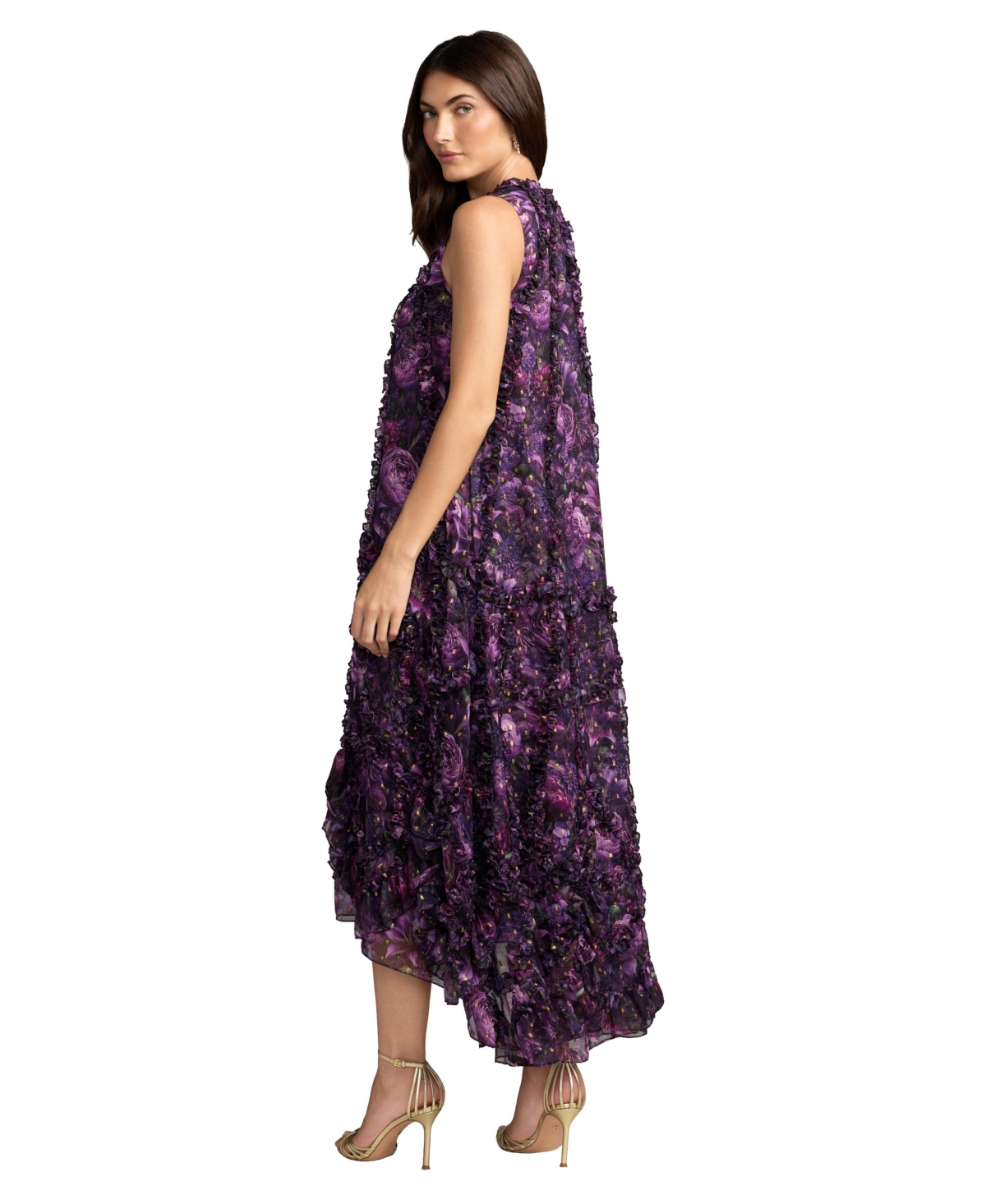 Mac Duggal Women's Ruffle Tiered Cut-Out Chiffon Gown