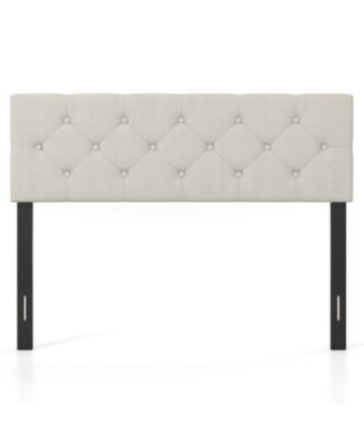 Upholstered Headboard  Tufted Linen Fabric Bed Frame Mount Panel