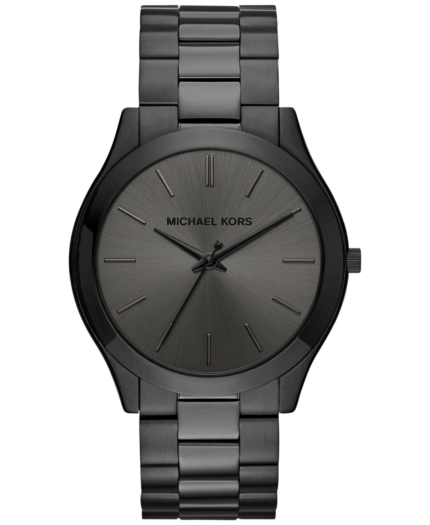 Часы Michael Kors Unisex Slim Runway Ion-Plated Stainless Steel Bracelet Watch 44mm, цвет: Чёрный — фото 1