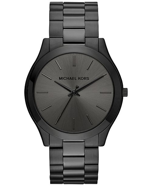 alfani Michael Kors Unisex Slim Runway Ion-Plated Stainless Steel Bracelet Watch 44mm Jewelry & Watches
